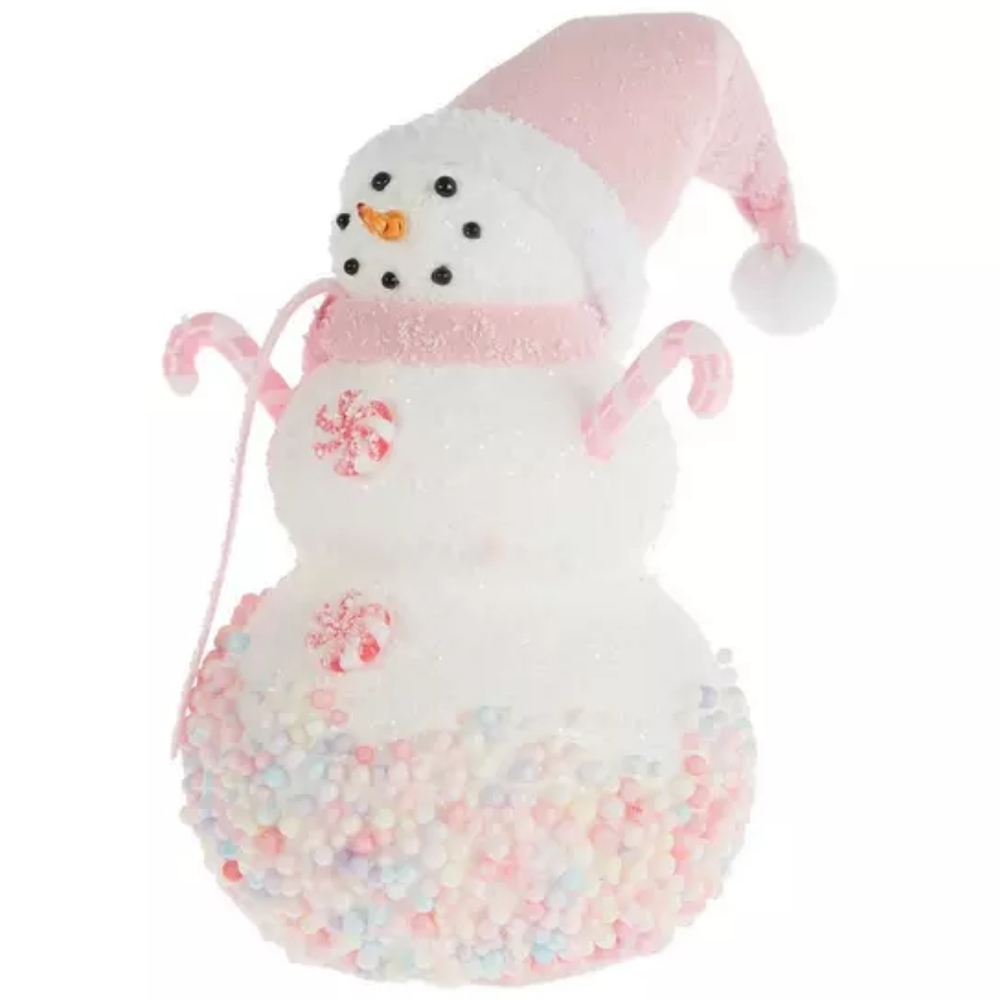 Pink Candy Snowman - Holiday - Candyland - Christmas - Home Decor